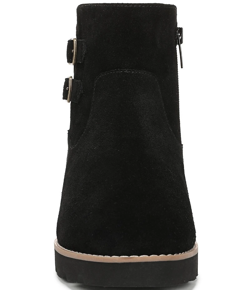 Vionic Carissa Suede Buckle Hardware Lugged Booties
