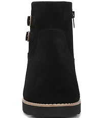 Vionic Carissa Suede Buckle Hardware Lugged Booties