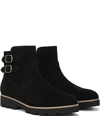 Vionic Carissa Suede Buckle Hardware Lugged Booties