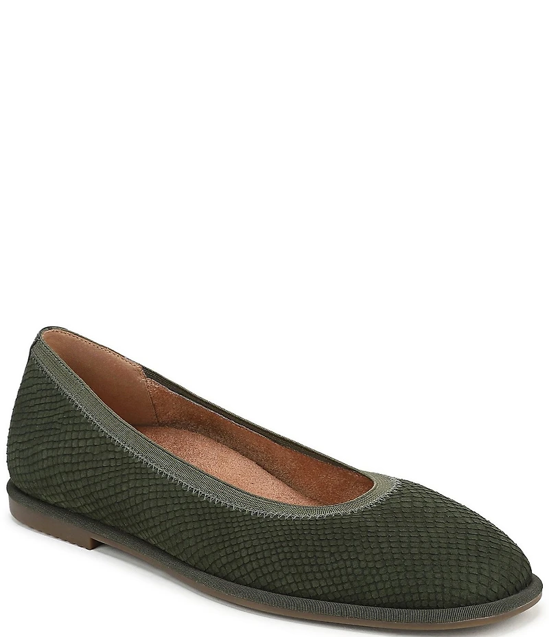 Vionic Caroll 2.0 Snake Embossed Nubuck Classic Skimmer Flats