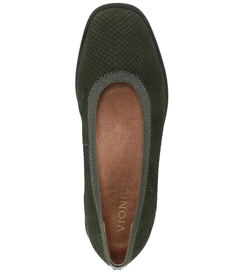 Vionic Caroll 2.0 Snake Embossed Nubuck Classic Skimmer Flats