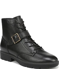 Vionic Catina Leather Buckled Hardware Strap Ankle Booties