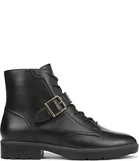 Vionic Catina Leather Buckled Hardware Strap Ankle Booties
