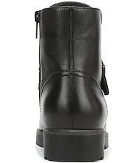 Vionic Catina Leather Buckled Hardware Strap Ankle Booties