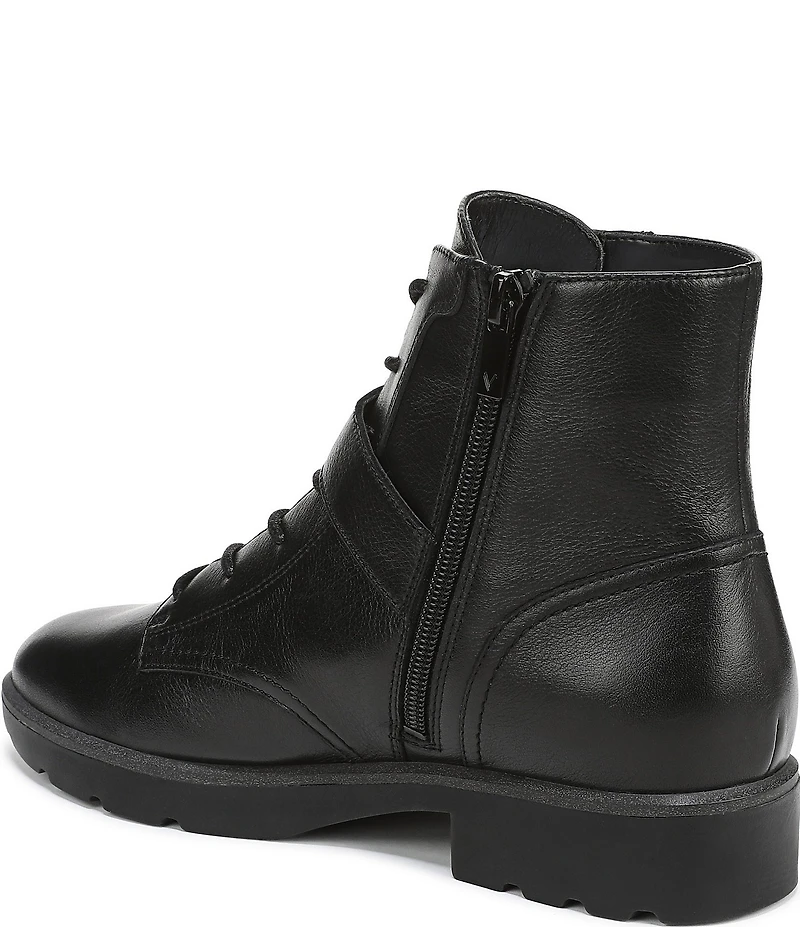 Vionic Catina Leather Buckled Hardware Strap Ankle Booties