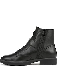 Vionic Catina Leather Buckled Hardware Strap Ankle Booties
