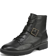 Vionic Catina Leather Buckled Hardware Strap Ankle Booties