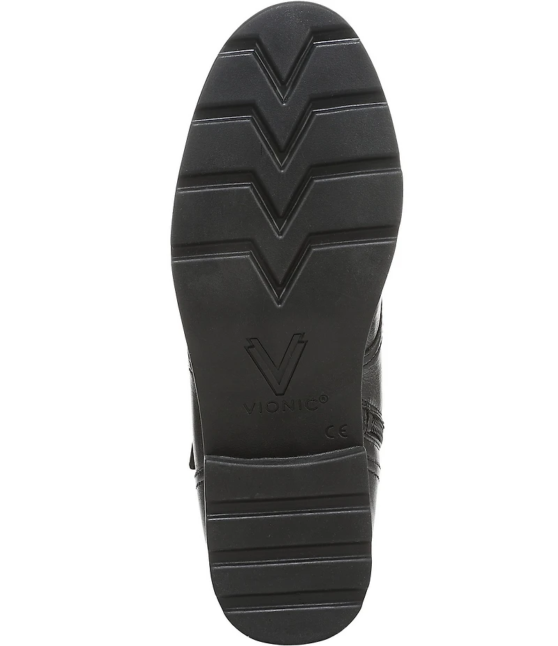 Vionic Catina Leather Buckled Hardware Strap Ankle Booties