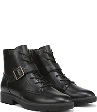 Vionic Catina Leather Buckled Hardware Strap Ankle Booties