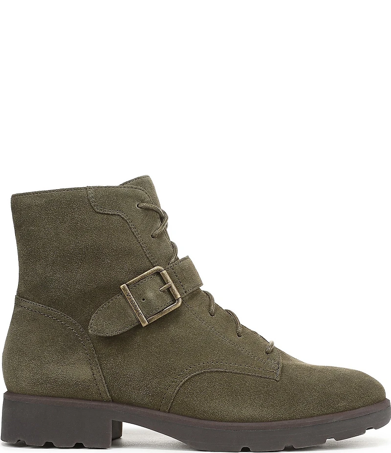 Vionic Catina Suede Buckled Hardware Strap Ankle Booties