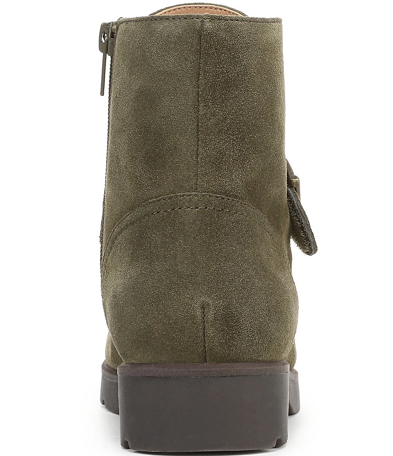 Vionic Catina Suede Buckled Hardware Strap Ankle Booties