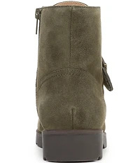 Vionic Catina Suede Buckled Hardware Strap Ankle Booties