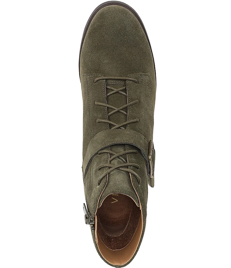 Vionic Catina Suede Buckled Hardware Strap Ankle Booties