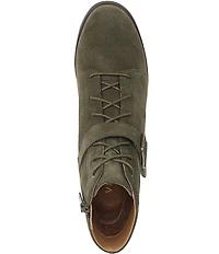 Vionic Catina Suede Buckled Hardware Strap Ankle Booties
