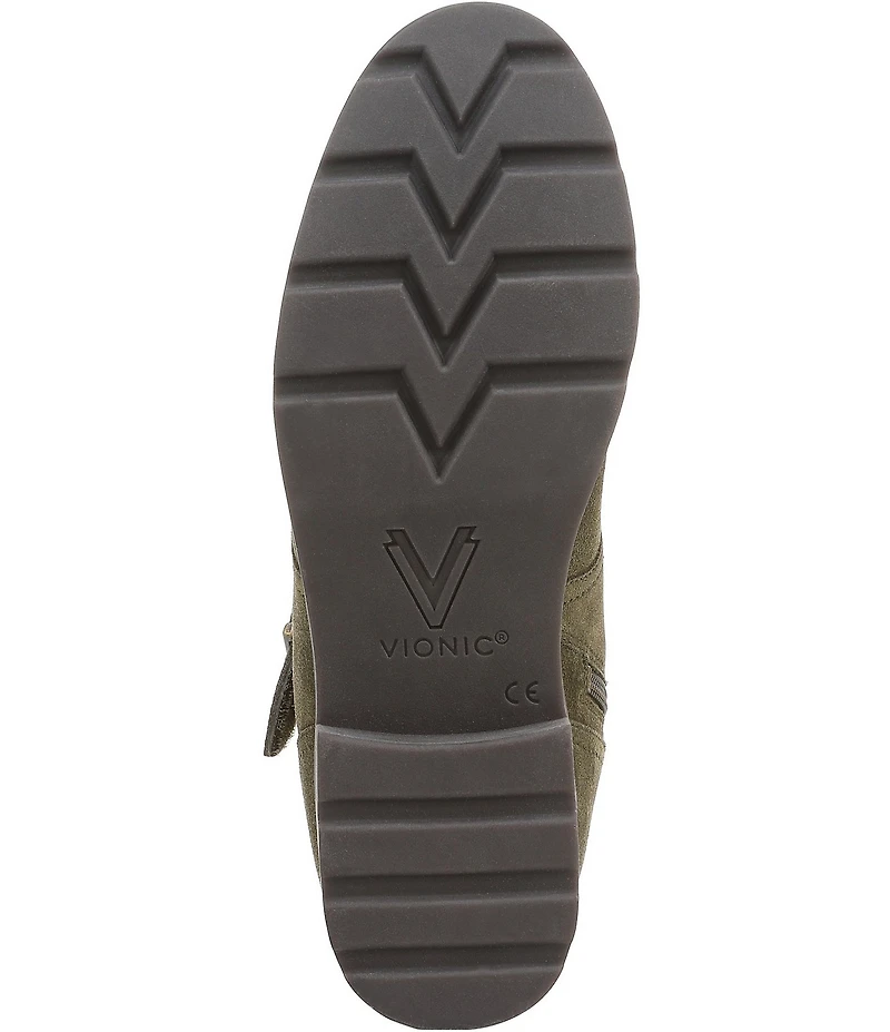 Vionic Catina Suede Buckled Hardware Strap Ankle Booties