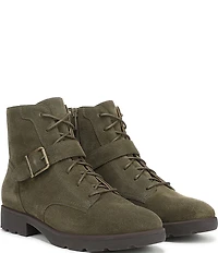 Vionic Catina Suede Buckled Hardware Strap Ankle Booties