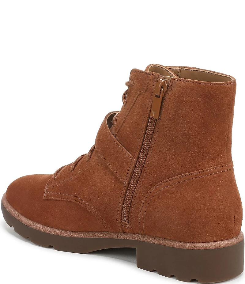 Vionic Catina Waxed Suede Buckled Hardware Strap Ankle Booties