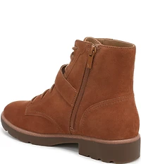 Vionic Catina Waxed Suede Buckled Hardware Strap Ankle Booties
