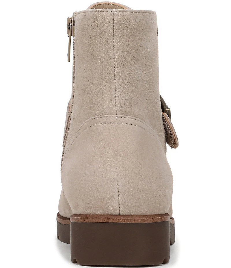 Vionic Catina Suede Buckled Hardware Strap Ankle Booties