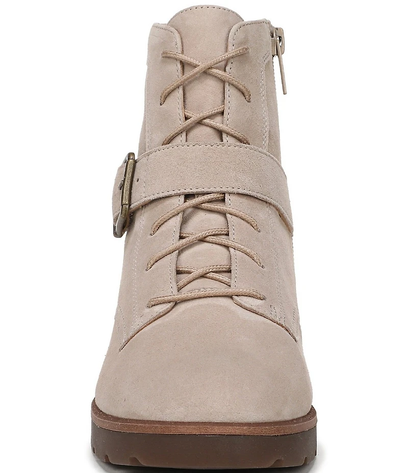 Vionic Catina Suede Buckled Hardware Strap Ankle Booties
