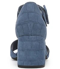 Vionic Chardonnay Croco Embossed Suede Dress Sandals