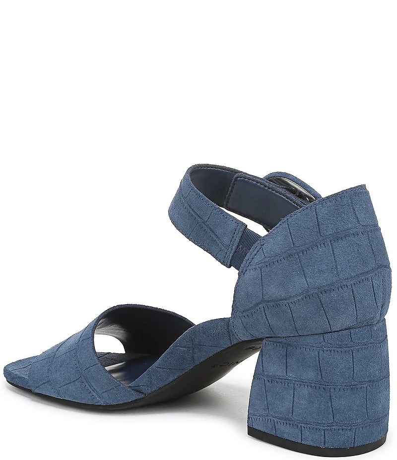 Vionic Chardonnay Croco Embossed Suede Dress Sandals