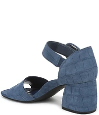 Vionic Chardonnay Croco Embossed Suede Dress Sandals