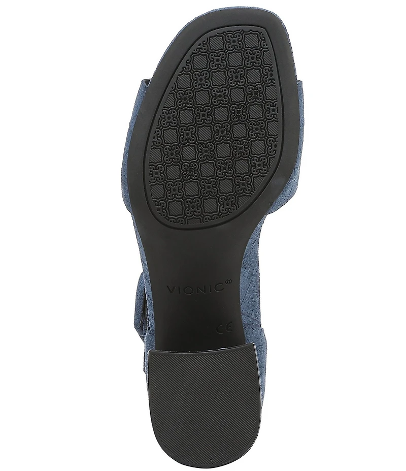 Vionic Chardonnay Croco Embossed Suede Dress Sandals