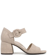 Vionic Chardonnay Croco Embossed Suede Dress Sandals