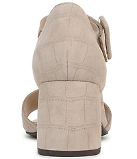 Vionic Chardonnay Croco Embossed Suede Dress Sandals