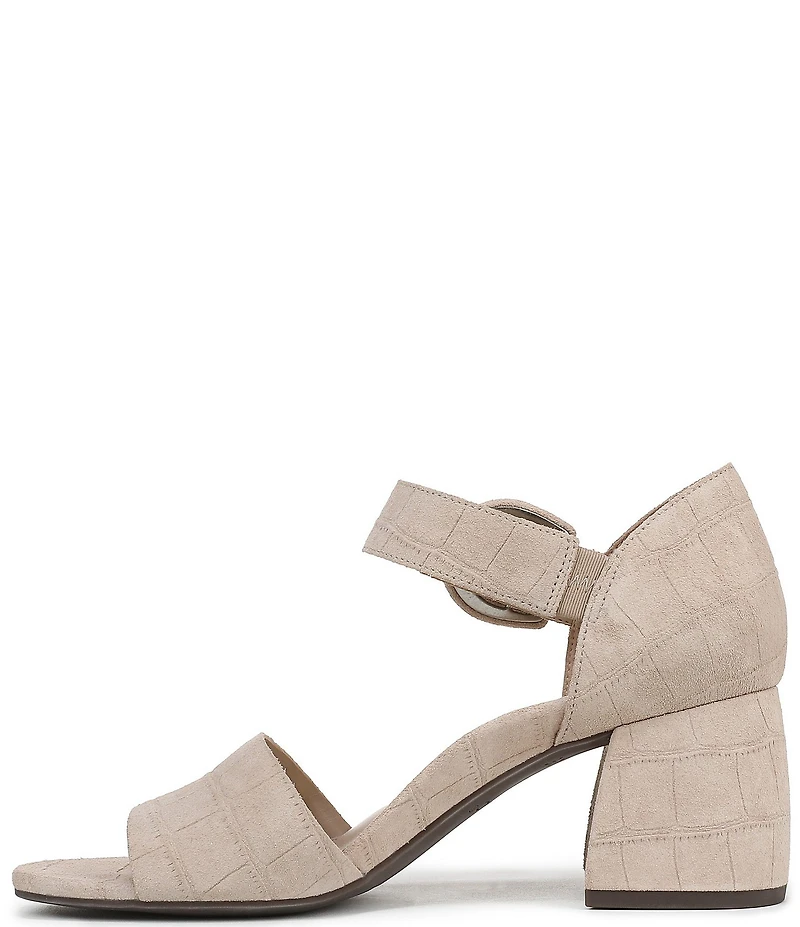 Vionic Chardonnay Croco Embossed Suede Dress Sandals