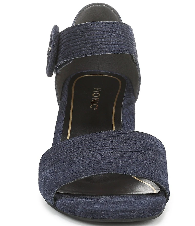 Vionic Chardonnay Embossed Suede Dress Sandals