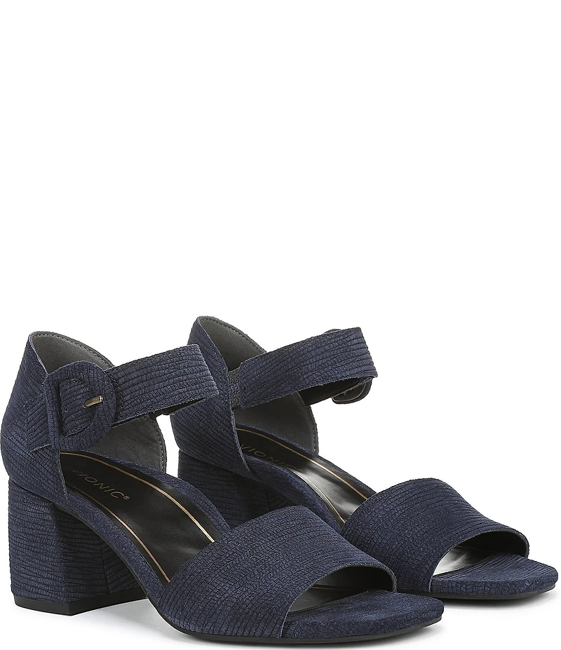 Vionic Chardonnay Embossed Suede Dress Sandals