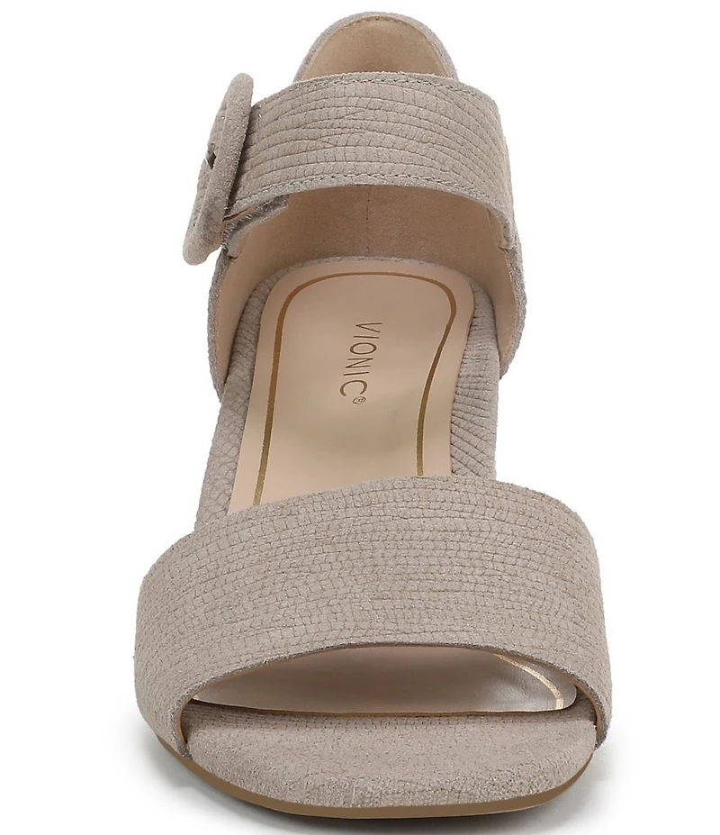 Vionic Chardonnay Embossed Suede Dress Sandals
