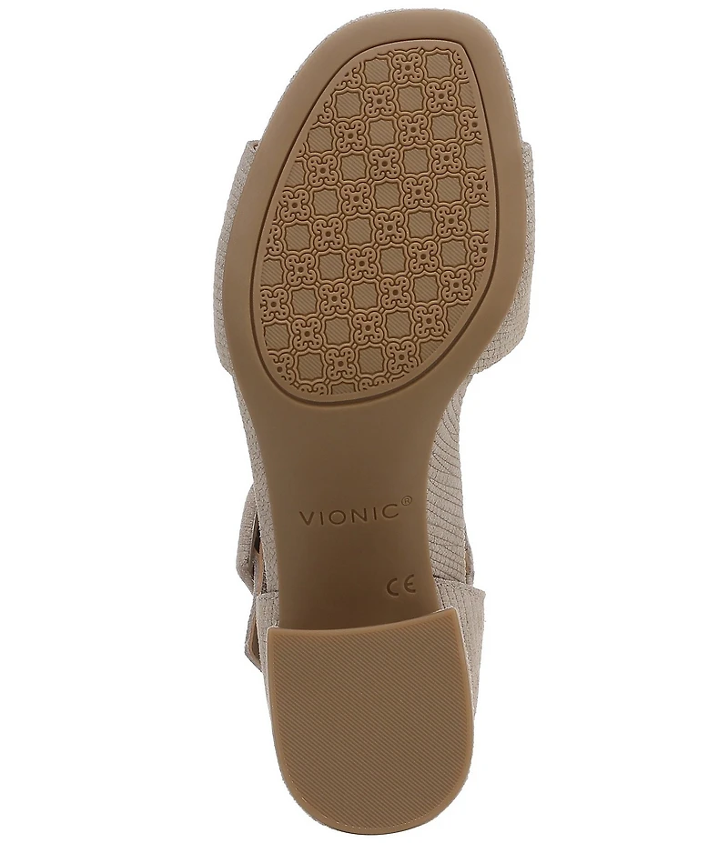 Vionic Chardonnay Embossed Suede Dress Sandals