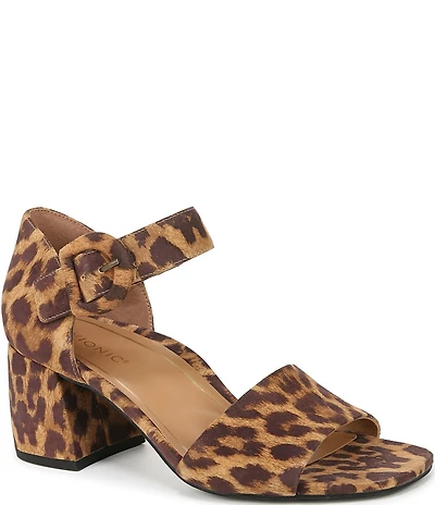 Vionic Chardonnay Leopard Suede Dress Sandals