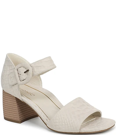 Vionic Chardonnay Snake Embossed Leather Dress Sandals