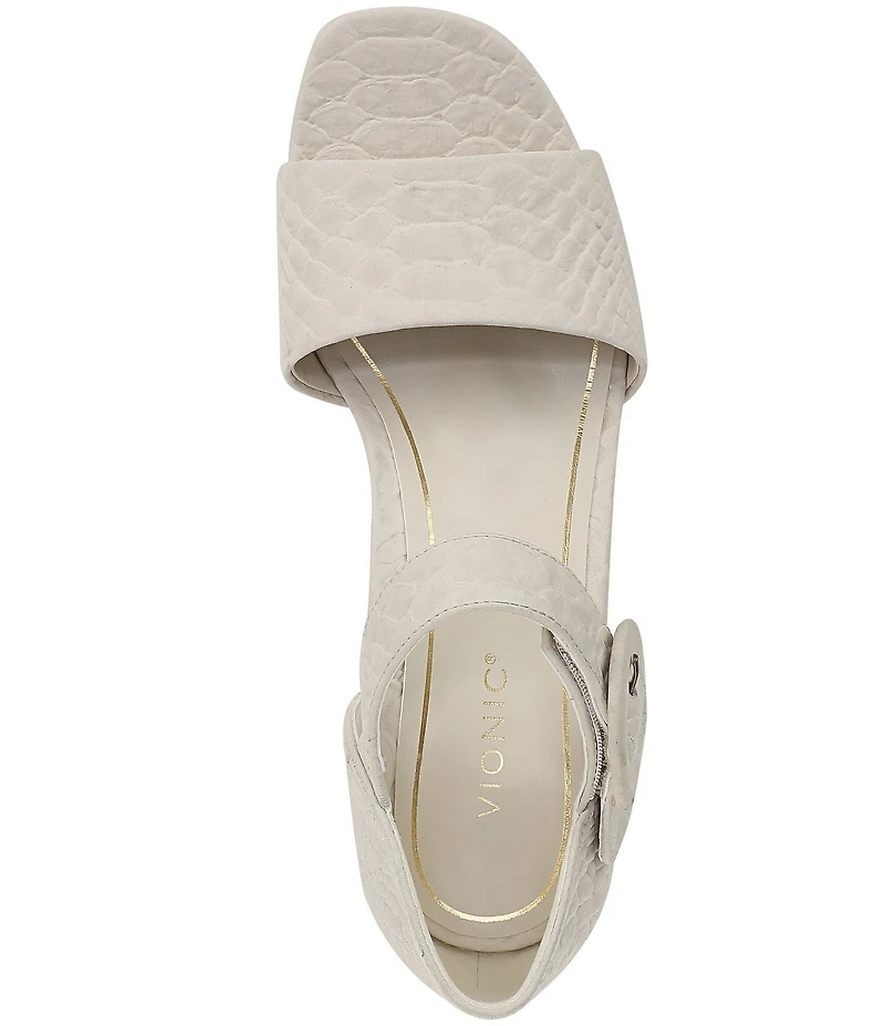 Vionic Chardonnay Snake Embossed Leather Dress Sandals