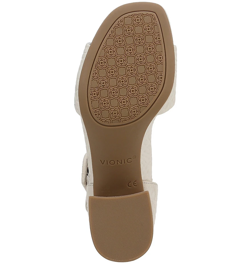 Vionic Chardonnay Snake Embossed Leather Dress Sandals