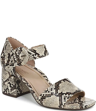 Vionic Chardonnay Snake Print Leather Dress Sandals