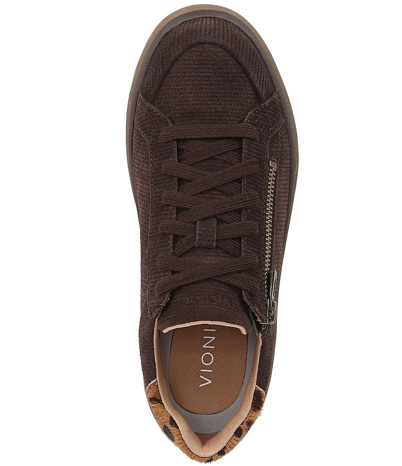 Vionic City Walk Axs Corduroy Suede Side Zip Sneakers