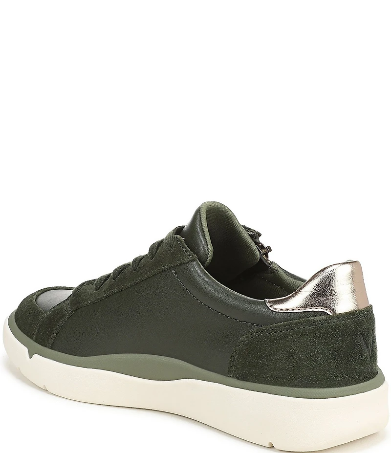 Vionic City Walk Axs Leather and Suede Side Zip Sneakers
