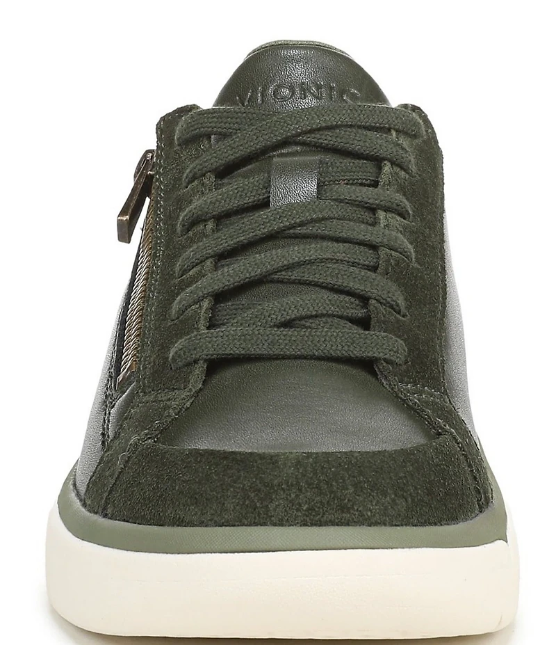 Vionic City Walk Axs Leather and Suede Side Zip Sneakers