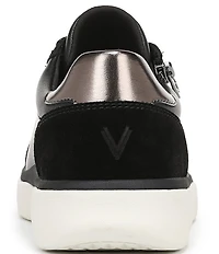 Vionic City Walk Axs Leather and Suede Side Zip Sneakers