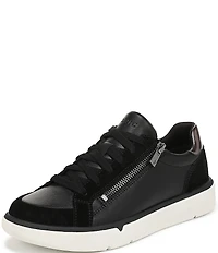 Vionic City Walk Axs Leather and Suede Side Zip Sneakers
