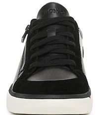 Vionic City Walk Axs Leather and Suede Side Zip Sneakers