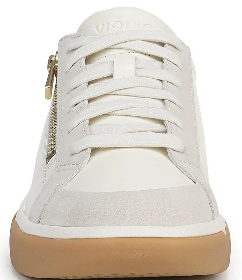 Vionic City Walk Axs Leather and Suede Side Zip Sneakers