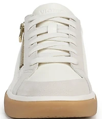 Vionic City Walk Axs Leather and Suede Side Zip Sneakers