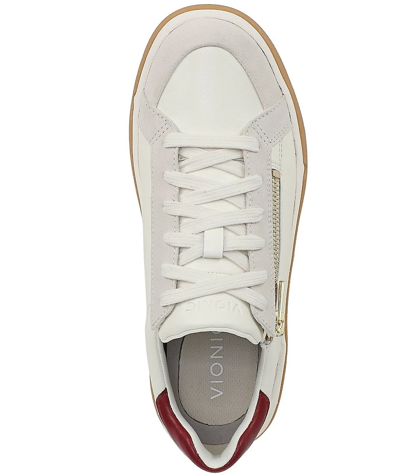 Vionic City Walk Axs Leather and Suede Side Zip Sneakers
