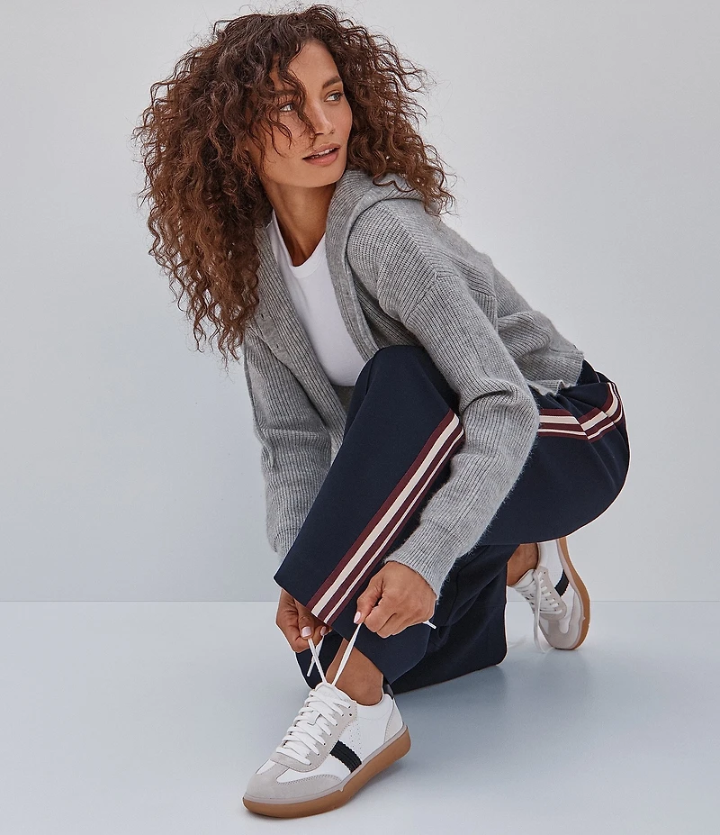 Vionic City Walk Leather and Suede Lace Up Sneakers